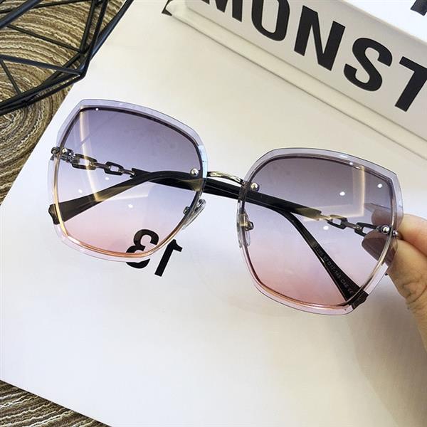 Grote foto rimless square sunglasses for women vintage glasses shades eyewear kleding dames sieraden