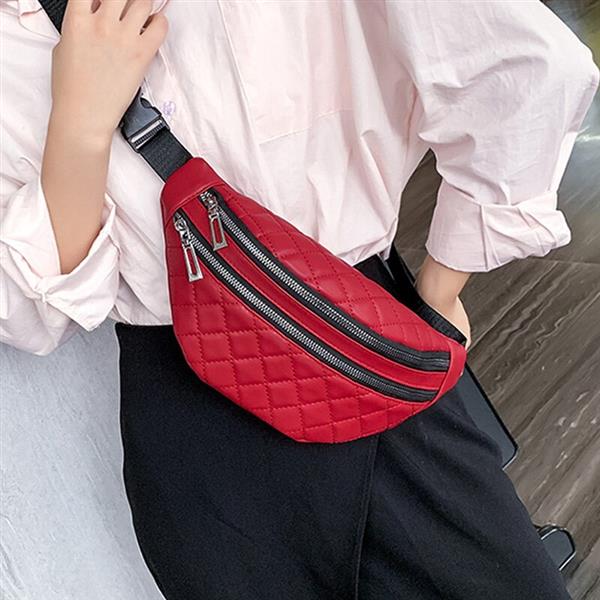 Grote foto plaid waist bag for women pu leather crossbody shoulder fanny pack hip purse sieraden tassen en uiterlijk damestassen