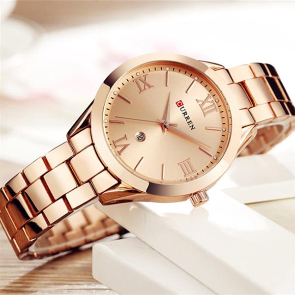 Grote foto luxe gouden horloge voor dames roestvrijstalen armband 3 atm quartz horloge polshorloge kleding dames horloges
