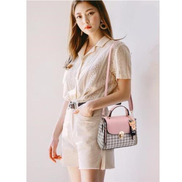 Grote foto koreaanse mode geruite tas voor dames schouderpakket crossbody handtas portemonnee sieraden tassen en uiterlijk damestassen