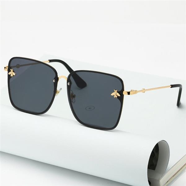 Grote foto zonnebril met oversized randloze vierkante bij brillen met kleurverloop uv400 bril voor dames kleding dames sieraden