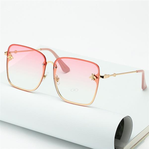 Grote foto zonnebril met oversized randloze vierkante bij brillen met kleurverloop uv400 bril voor dames kleding dames sieraden
