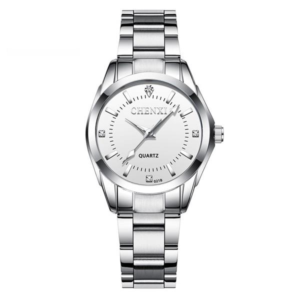 Grote foto casual luxe horloge voor dames waterdicht strass horloge roestvrij stalen armband kleding dames horloges