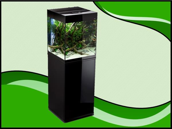 Grote foto aquael glossy 50 zwart aquarium set inclusief glossy meubel dieren en toebehoren vissenkommen
