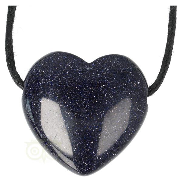 Grote foto goudsteen blauwe hart hanger 3 cm nr 11 kleding dames sieraden