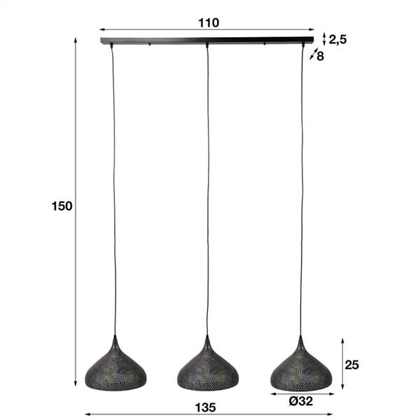 Grote foto hanglamp baltimore trechter 3x 32 huis en inrichting overige