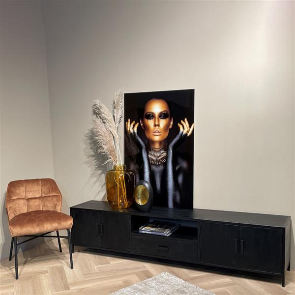 Grote foto zwart tv meubel kala 220 cm huis en inrichting overige