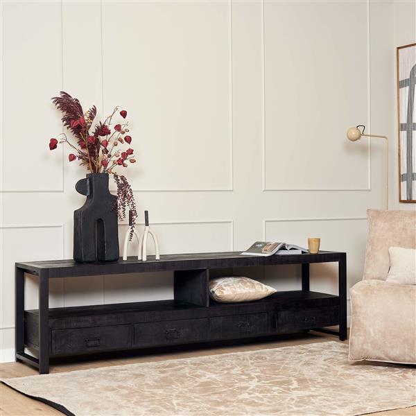 Grote foto zwart tv meubel britt black met lades 220 cm huis en inrichting overige