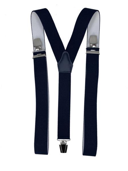 Grote foto donkerblauw bretels met extra sterke clips kleding dames riemen