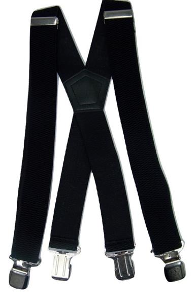 Grote foto zwarte heavy duty bretels met 4 extra sterke stalen clips kleding dames riemen