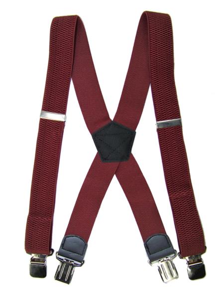 Grote foto bordeaux heavy duty bretels met 4 extra sterke stalen clips kleding dames riemen