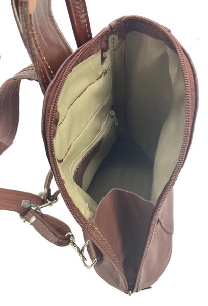 Grote foto vera pelle leren rugzakje bruin met bruine details sieraden tassen en uiterlijk schoudertassen