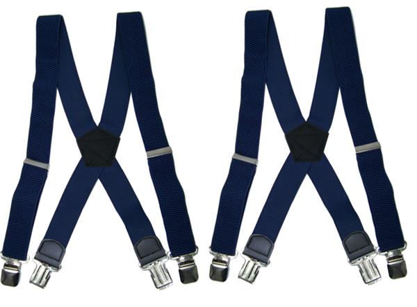 Grote foto duo pack heavy duty bretels donkerblauw 4 clips kleding dames riemen