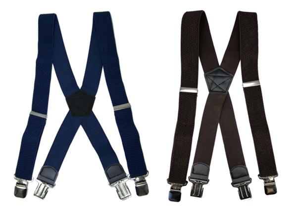 Grote foto duo pack heavy duty bretels donkerblauw coffee 4 clips kleding dames riemen