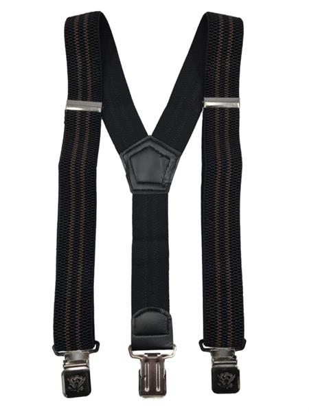Grote foto zwart met dubbele bruine streep met de sterkste stalen clips kleding dames riemen