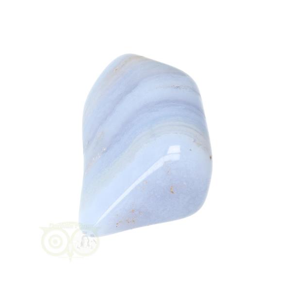 Grote foto blauwe chalcedoon blue lace agaat trommelsteen nr 32 28 gram verzamelen overige verzamelingen