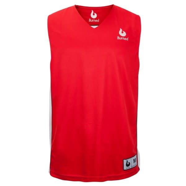 Grote foto burned dubbelzijdig jersey rood wit kledingmaat m sport en fitness basketbal