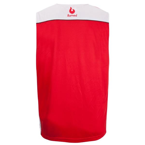 Grote foto burned dubbelzijdig jersey rood wit kledingmaat m sport en fitness basketbal