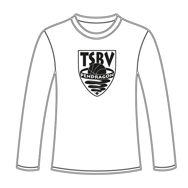 Grote foto t.s.b.v. pendragon longsleeve logo zwart wit kleding heren sportkleding