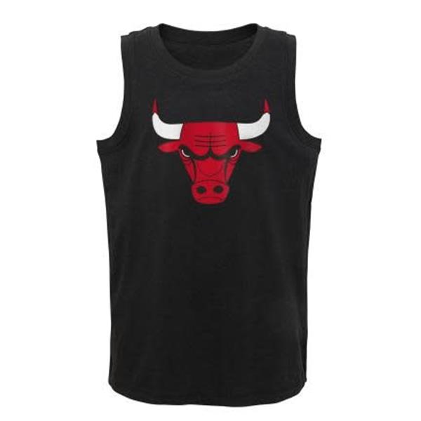 Grote foto chicago bulls logo tanktop katoen zwart kledingmaat youth m 10 12 sport en fitness basketbal