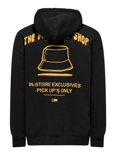 Grote foto the mad hat shop hoodie black yellow kledingmaat s kleding heren truien en vesten