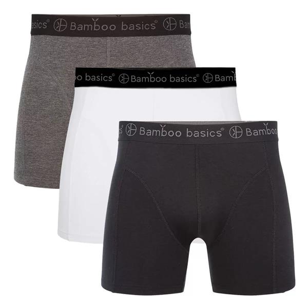 Grote foto boxershorts rico 3 pack zwart wit grijs 010 kleding heren ondergoed