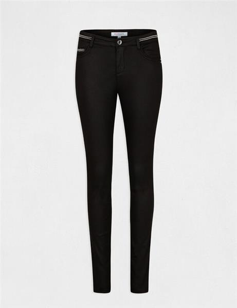 Grote foto slim trousers with wet effect 212 palona black kleding dames broeken en pantalons
