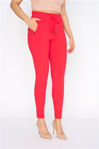 Grote foto travel broek uni red 2060 kleding dames broeken en pantalons