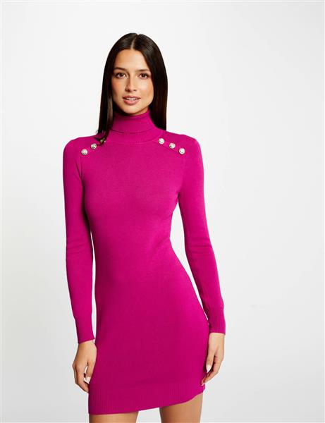 Grote foto getailleerde trui jurk met col 232 rmclap raspberry kleding dames jurken en rokken