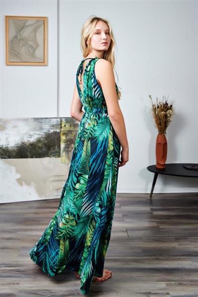 Grote foto selena maxi jurk groen 5852 kleding dames overige kledingstukken