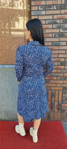 Grote foto travel jurk leopard print 2327 cobalt kleding dames jurken en rokken