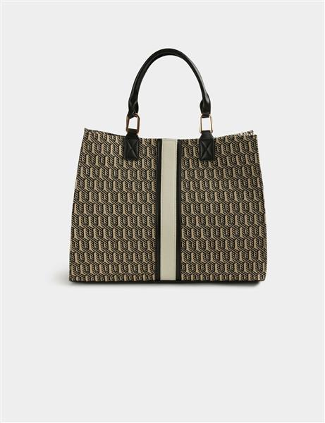 Grote foto shopper bag with graphic print 232 2stripe black sieraden tassen en uiterlijk rugtassen