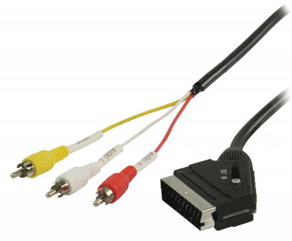 Grote foto schakelbare scart rca kabel scart mannelijk 3x rca mannelijk 2 00 m zwart audio tv en foto onderdelen en accessoires
