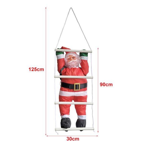 Grote foto klimmende kerstman 90 cm op ladder 130x30 cm diversen overige diversen