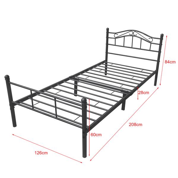 Grote foto metalen bedframe twijfelaar incl. bedbodem 120x200 cm zwart huis en inrichting bedden