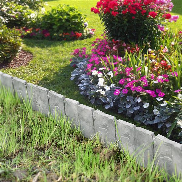 Grote foto borderrand palissade kunststof set van 10 steenlook 2 5 m tuin en terras tuingereedschap