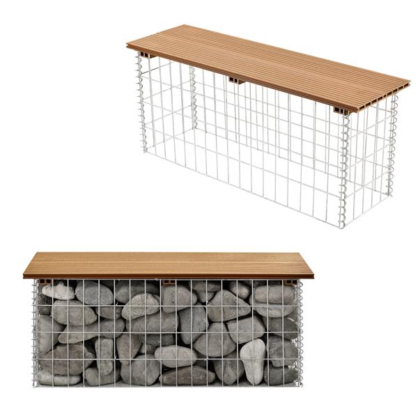 Grote foto hkc tuinbank steenkorf 100x30x45 cm teakhout tuin en terras tuinmeubelen