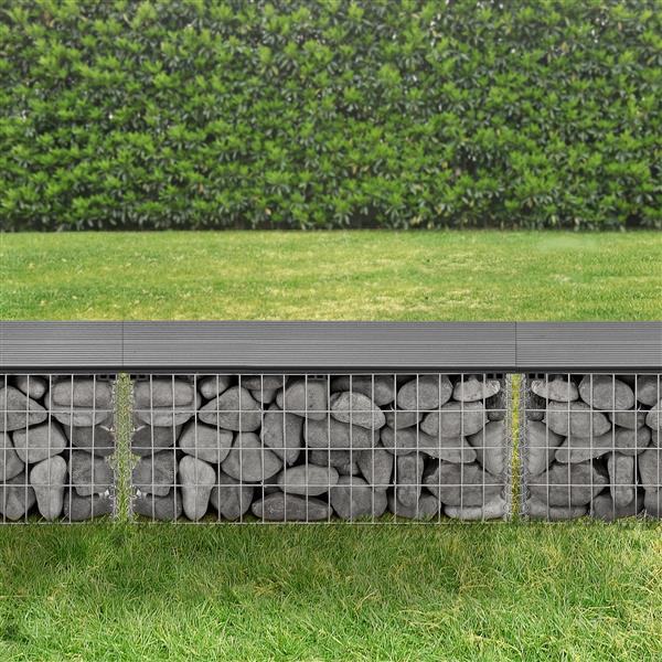 Grote foto hkc tuinbank steenkorf 100x30x45 cm grijs tuin en terras tuinmeubelen