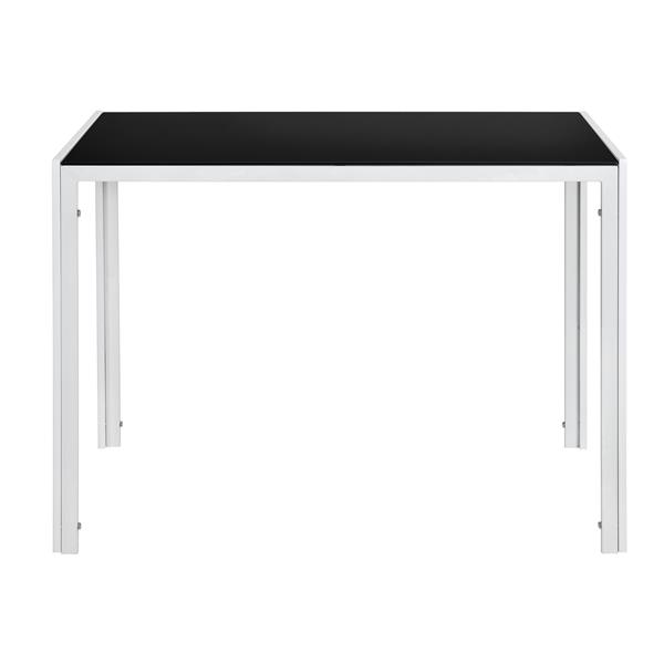 Grote foto eettafel porvoo gehard glas 8 mm 105x60x75 cm zwart en wit huis en inrichting eettafels