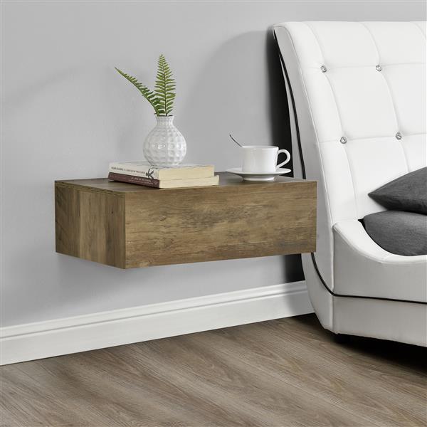 Grote foto wandplank met lade zwevend 46x30x15 cm houtkleurig huis en inrichting overige