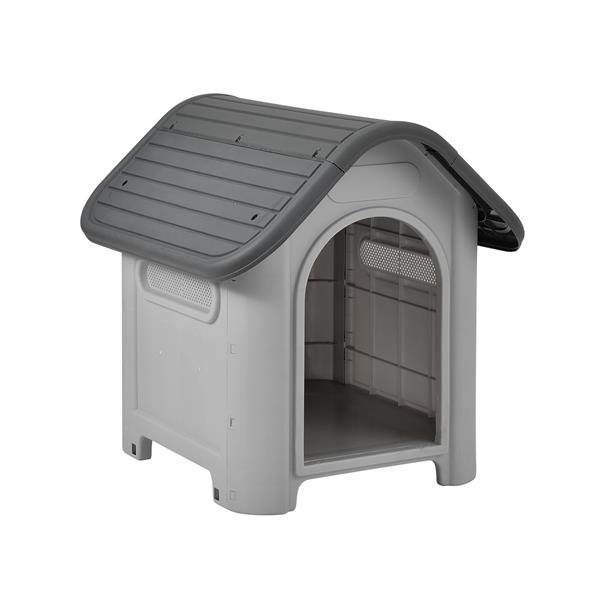 Grote foto hondenhok hondenhuis pvc 75x59x66 cm grijs en zwart dieren en toebehoren toebehoren