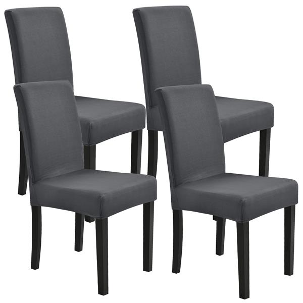 Grote foto stoelhoes set van 4 hoes voor stoelen stretch donkergrijs huis en inrichting eettafels