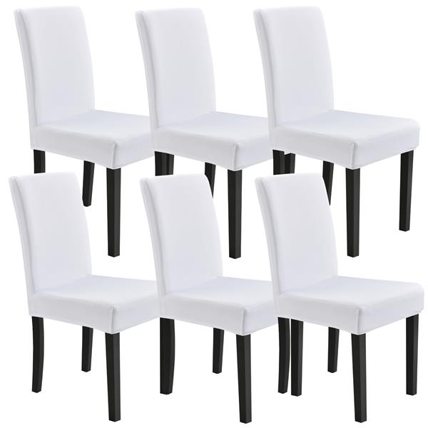 Grote foto stoelhoes set van 6 hoes voor stoelen stretch wit huis en inrichting eettafels