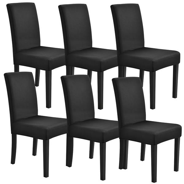 Grote foto stoelhoes set van 6 hoes voor stoelen stretch zwart huis en inrichting eettafels