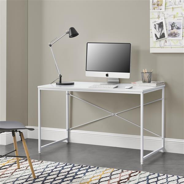 Grote foto bureau nice 120x60x72 cm spaanplaat en metaal wit huis en inrichting stoelen