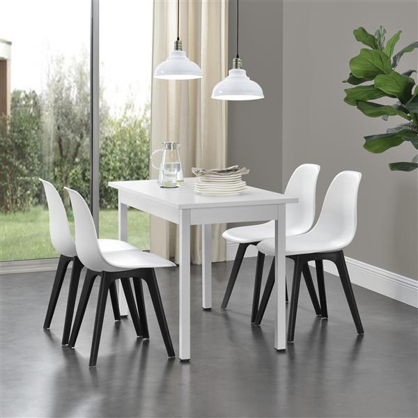 Grote foto eetkamerstoel lendava 83x54x48 cm set van 4 wit en zwart huis en inrichting stoelen