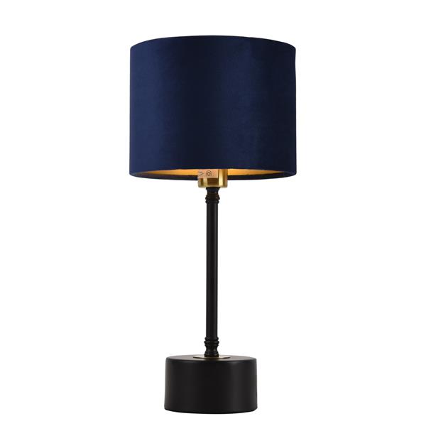 Grote foto tafellamp deventer 39x 18 cm e14 zwart koper en blauw huis en inrichting tafellampen
