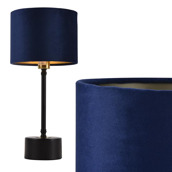 Grote foto tafellamp deventer 39x 18 cm e14 zwart koper en blauw huis en inrichting tafellampen
