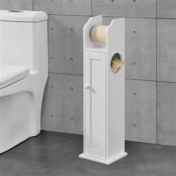 Grote foto toiletrol houder badkamerkast toiletkast mdf 78x20x18 cm wit doe het zelf en verbouw sanitair