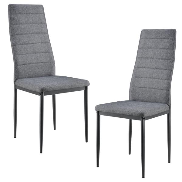 Grote foto eetkamerstoel itali 96x43x52 cm grijs stof metaal set van 2 huis en inrichting stoelen